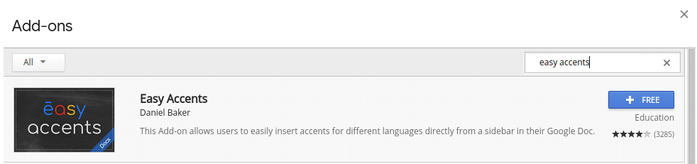 accents on mac for google docs