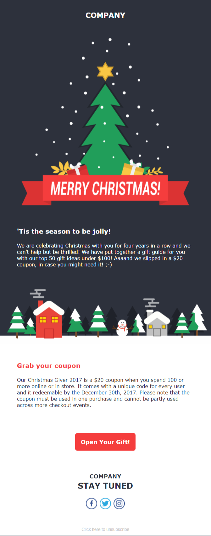 21年を揺るがし 売り上げを伸ばすための15の無料クリスマスメールテンプレート Affde マーケティング