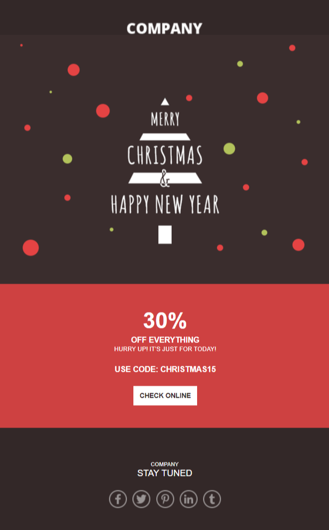 21年を揺るがし 売り上げを伸ばすための15の無料クリスマスメールテンプレート Affde マーケティング